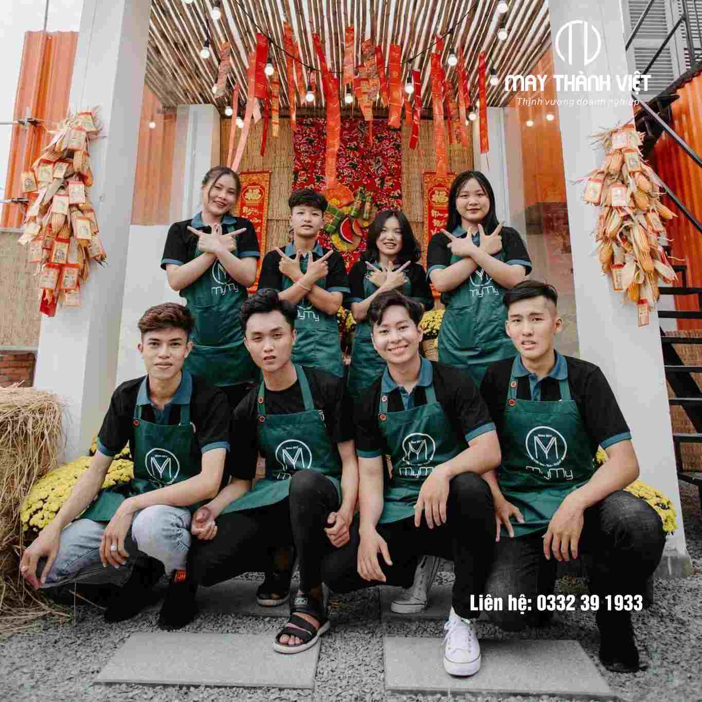 may đồng phục quán cà phê