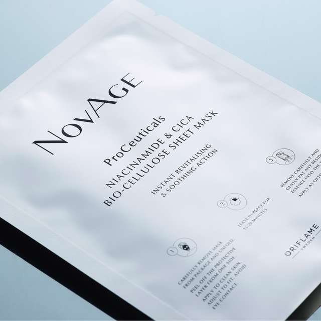 Mặt nạ dưỡng da Novage ProCeuticals Niacinamide and Cica Bio Cellulose Sheet Mask – 1 miếng - 41563 Oriflame