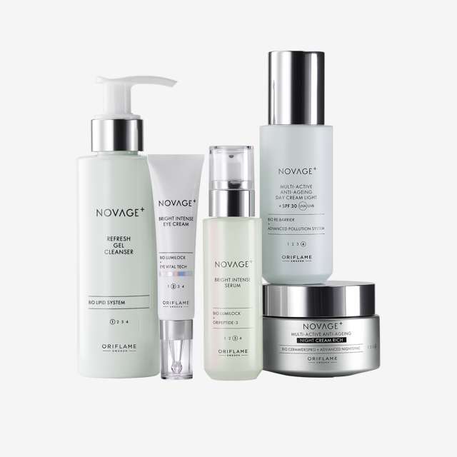 Bộ 5 sản phẩm làm trắng da Novage+ Bright Intense Routine Mixed làm trắng, giảm nám, chống lão hoá, cấp ẩm - 45595 Oriflame