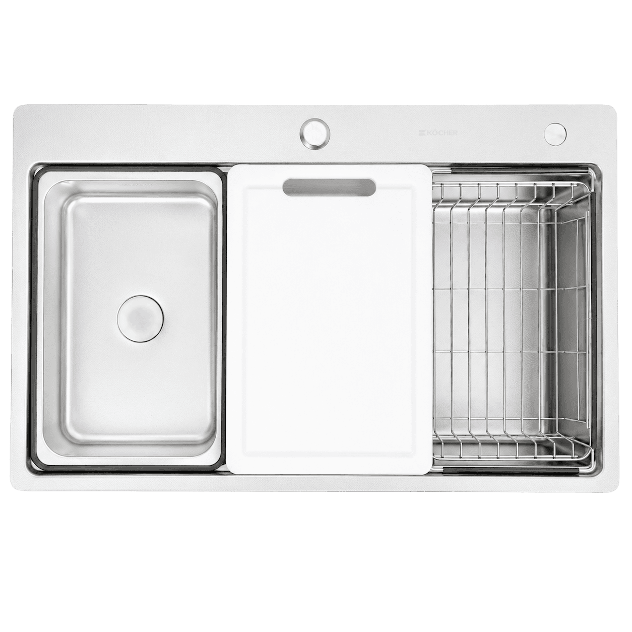 Chậu rửa chén Kocher Tera S7648 inox 304 cao cấp, đầy đủ phụ kiện đi kèm