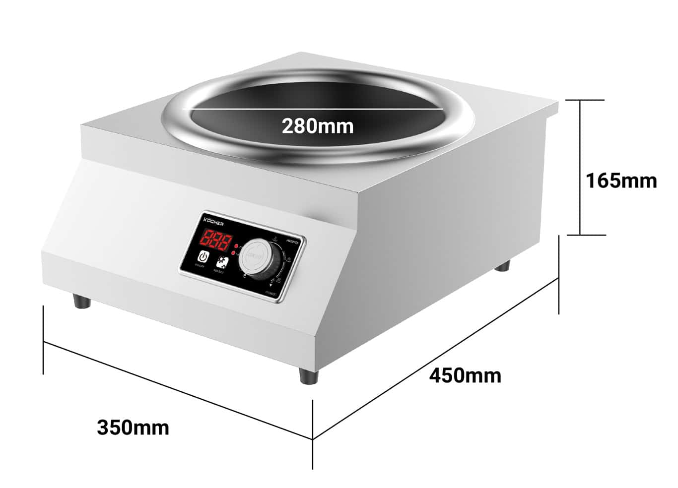 Thông số kích thước của bếp từ Kcoher CI-3600C