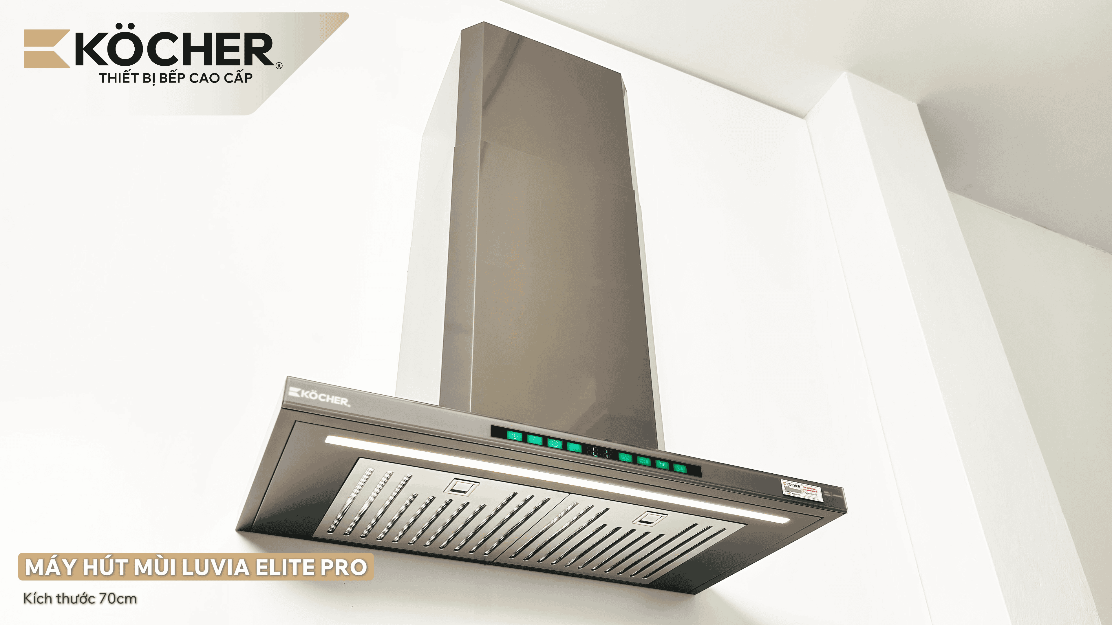 Chế độ Fresh Air lọc không khí liên tục máy hút mùi Kocher Luvia Elite Pro — MitaPlus TP.HCM
