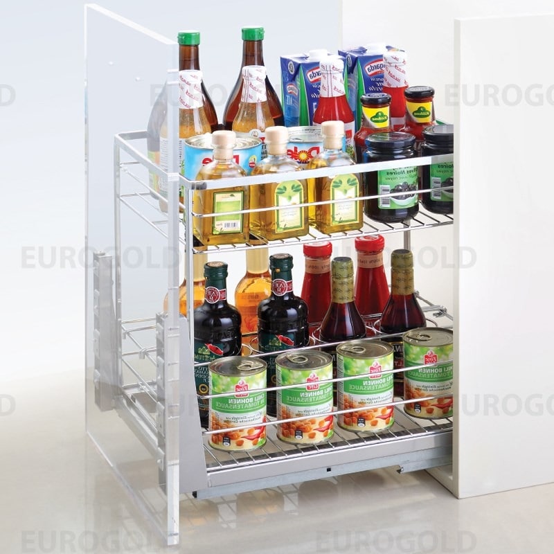 Giá Gia Vị Inox Nan Dẹt Ray Giảm Chấn EP20B Eurogold: Giải Pháp Hoàn Hảo Cho Bếp Gọn Gàng