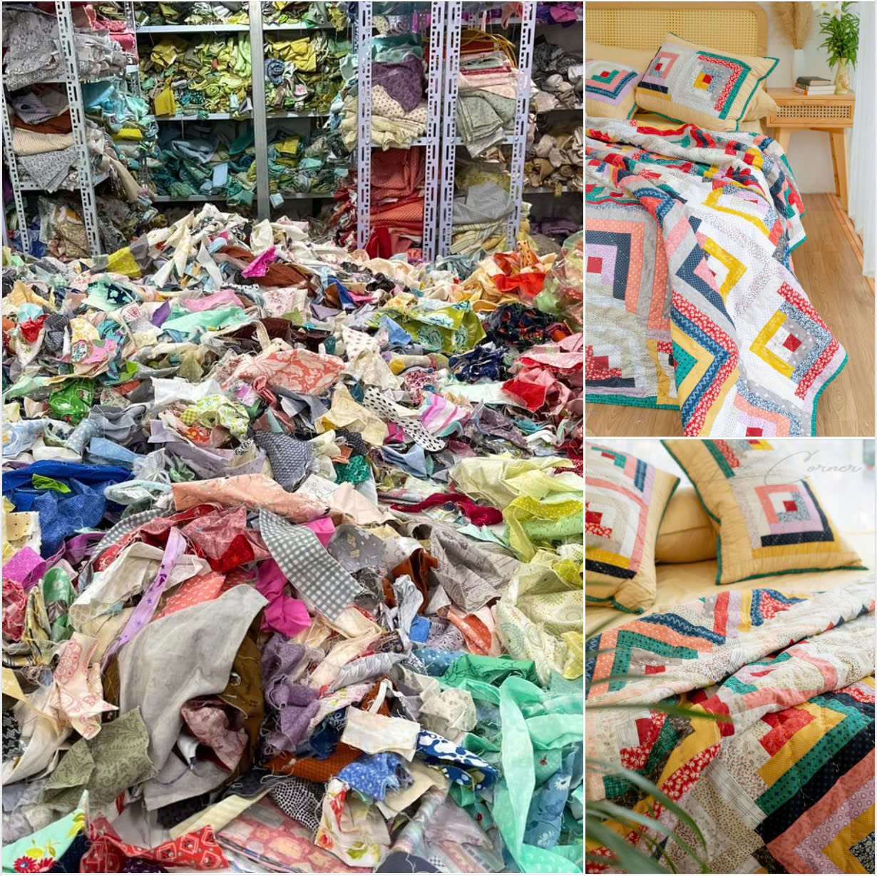 Quilt là sản phẩm từ các vải vụn tái chế?