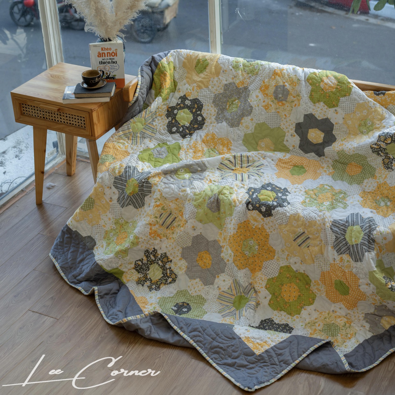 Khoảng trắng trong phối mầu Chăn ghép vải quilt