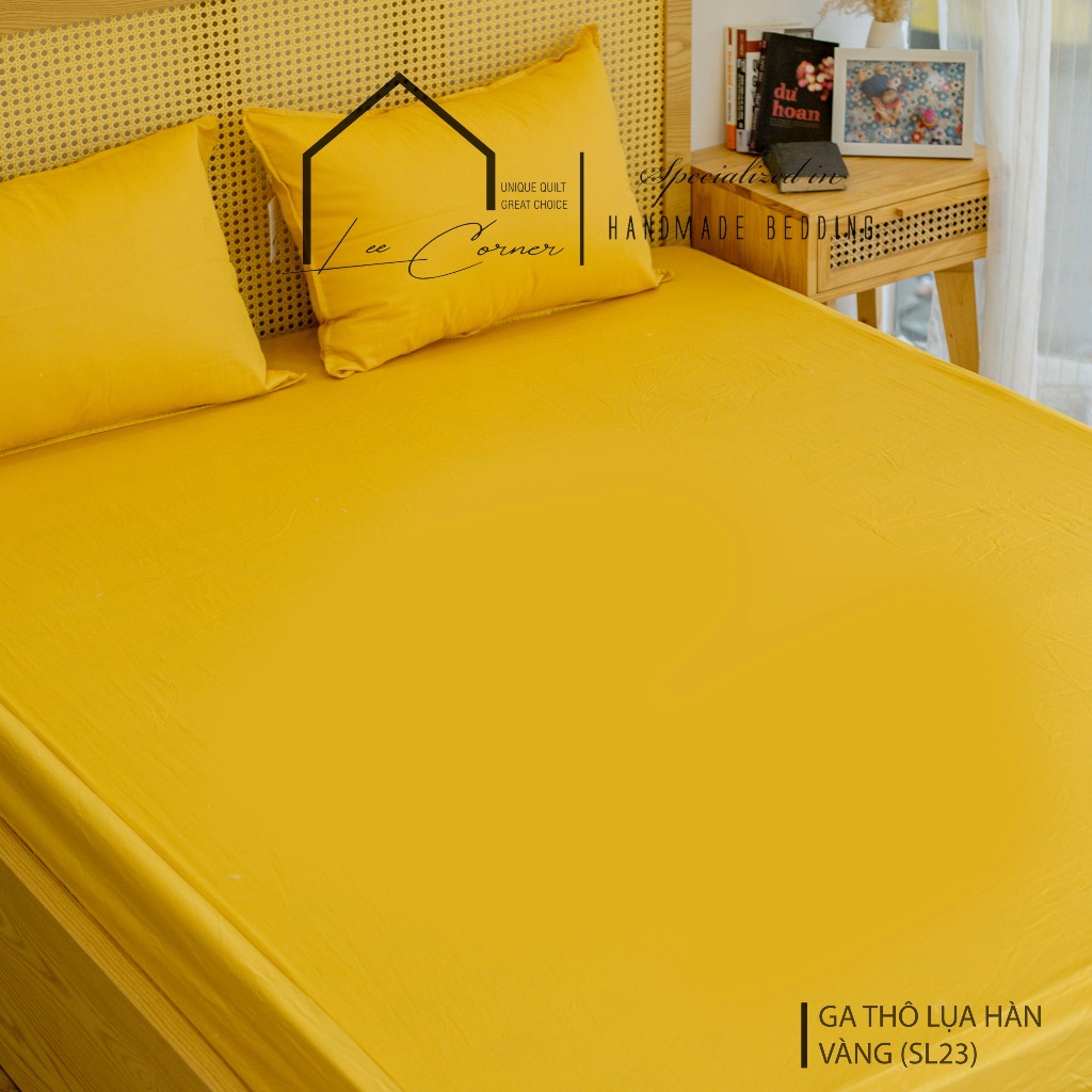 Ga giường 1m2, 1m4, 1m5x2m Cotton cao cấp LEE CORNER, vải Thô lụa Hàn, drap giường size 1,2x2m 1,4x2m 1,5x2m