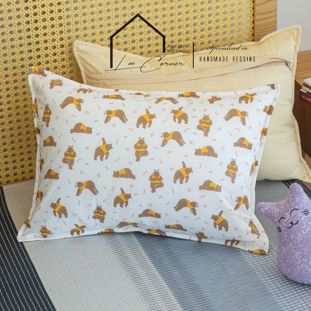 Gối em bé 35x50cm lụa Modal LEE CORNER cao cấp, vỏ gối em bé, vỏ gối nằm đi học