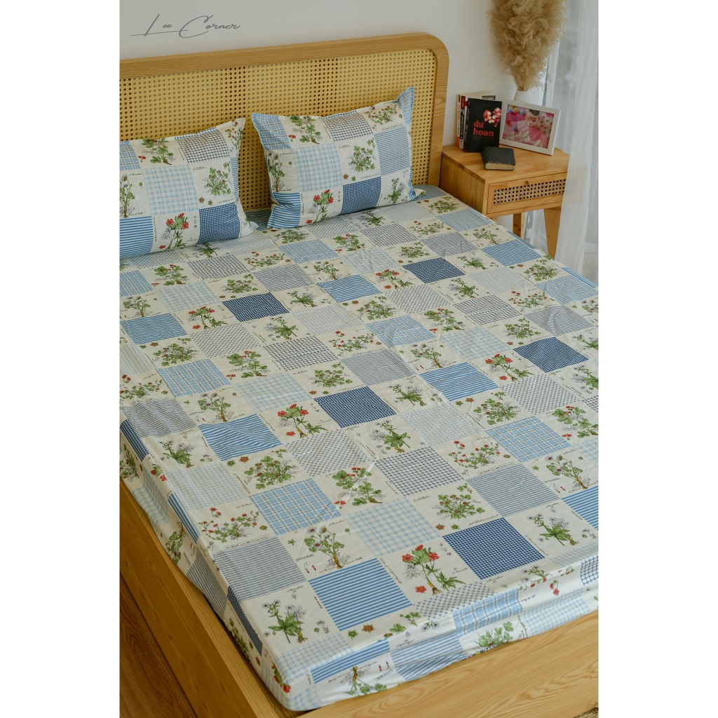 Ga giường 1m2, 1m4, 1m5x2m Cotton cao cấp LEE CORNER, vải Thô lụa Hàn, drap giường size 1,2x2m 1,4x2m 1,5x2m