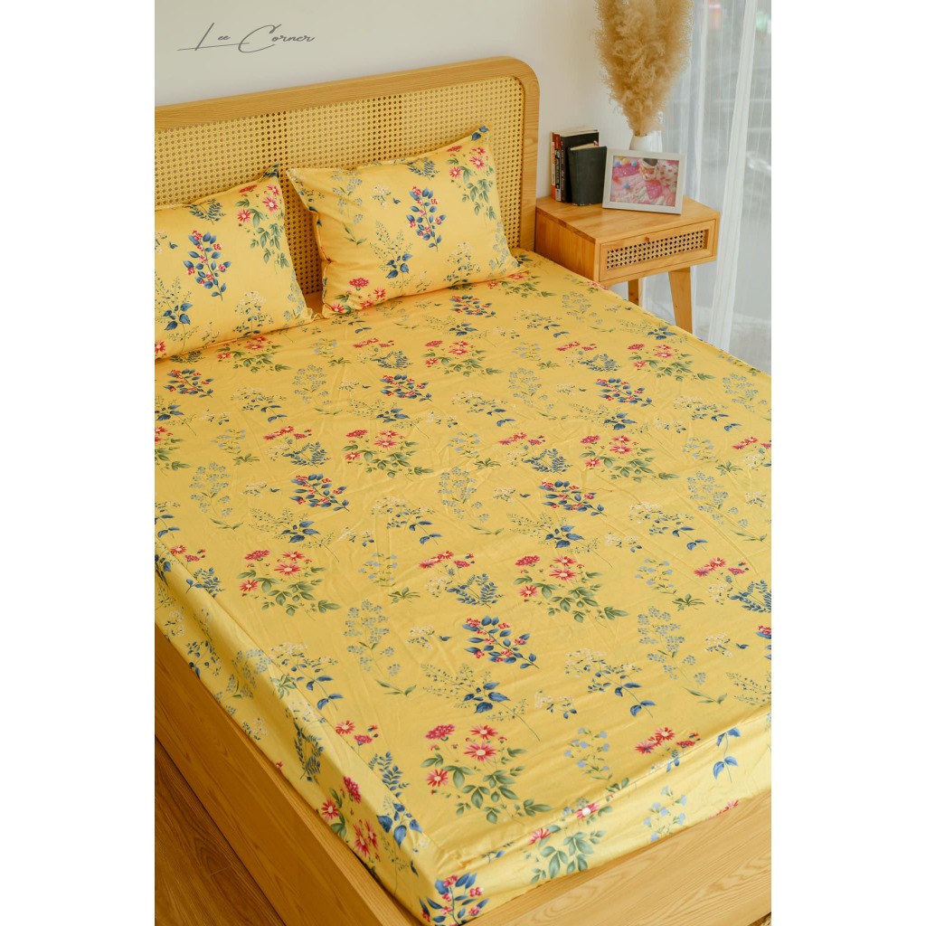 Ga giường 1m8 Thô lụa Hàn 100% Cotton cao cấp LEE CORNER nhiều hoạ tiết, ga nệm 1m8 x 2m