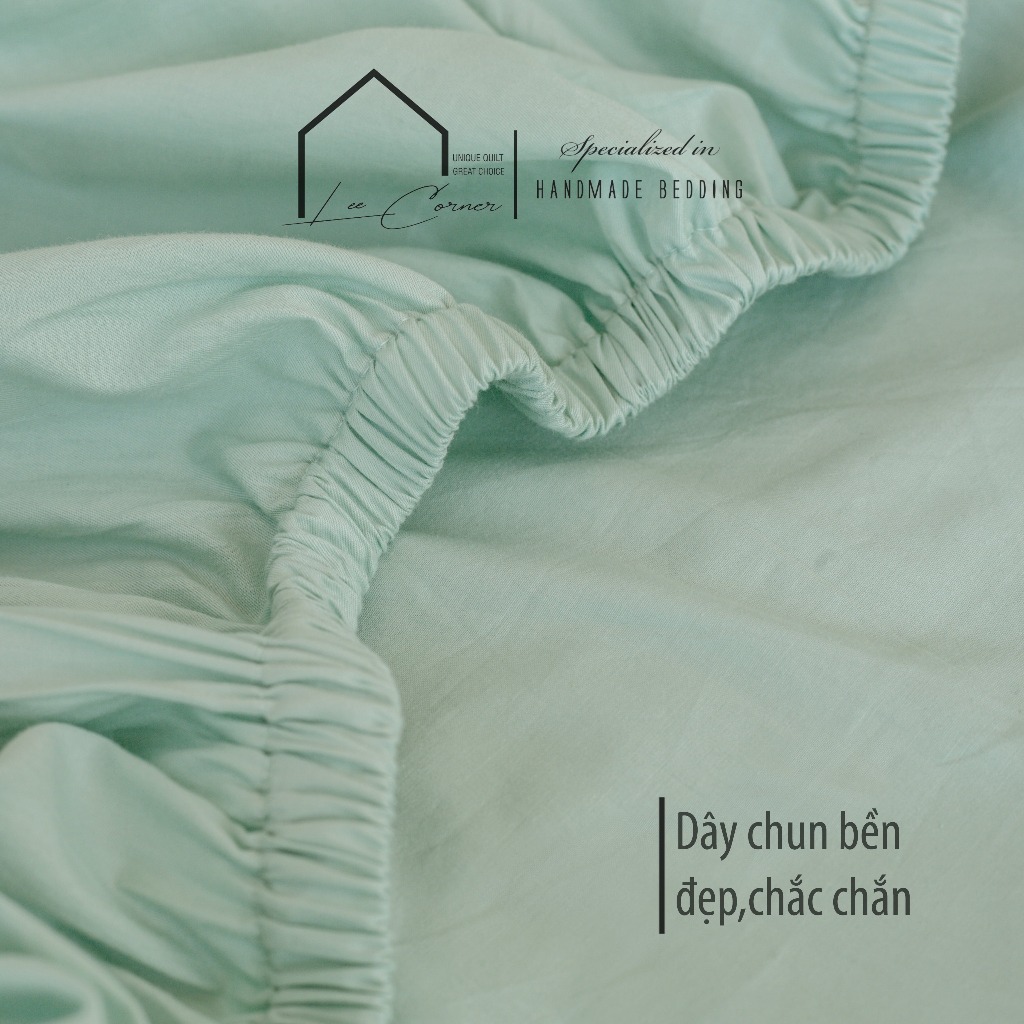 Ga giường Cotton cao cấp LEE CORNER, vải Thô lụa Hàn, drap giường size 1,2x1,9m 1,4x1,9m 1,5x1,9m
