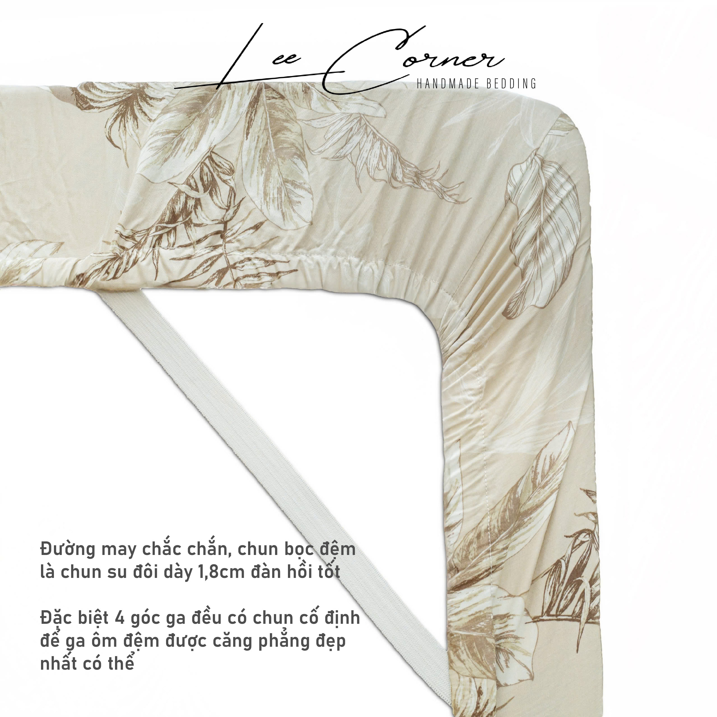 Ga giường Modal cao cấp LEE CORNER 1m6 1m8 2m2x2m kháng khuẩn, mềm mại, thoáng mát, điều hòa nhiệt độ (may đo riêng)