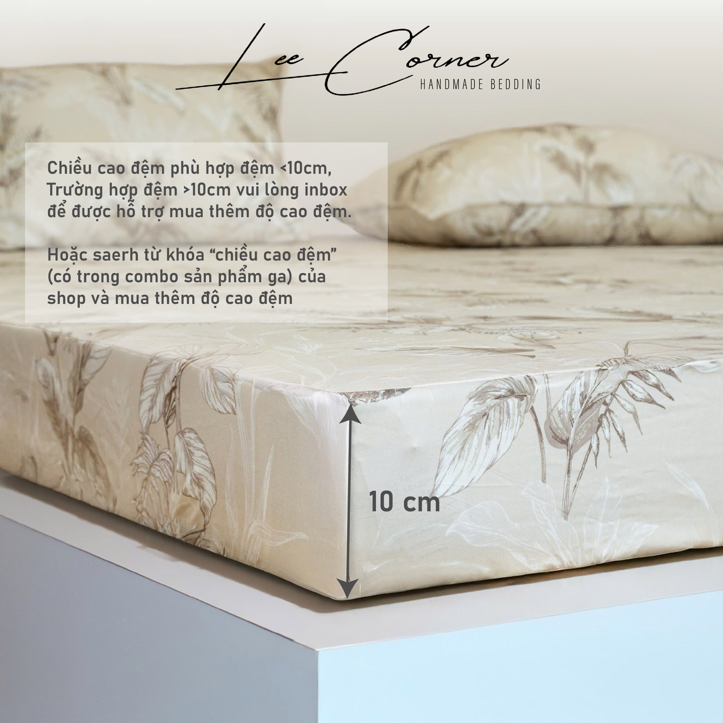 Ga giường Modal cao cấp LEE CORNER 1m6 1m8 2m2x2m kháng khuẩn, mềm mại, thoáng mát, điều hòa nhiệt độ (may đo riêng)