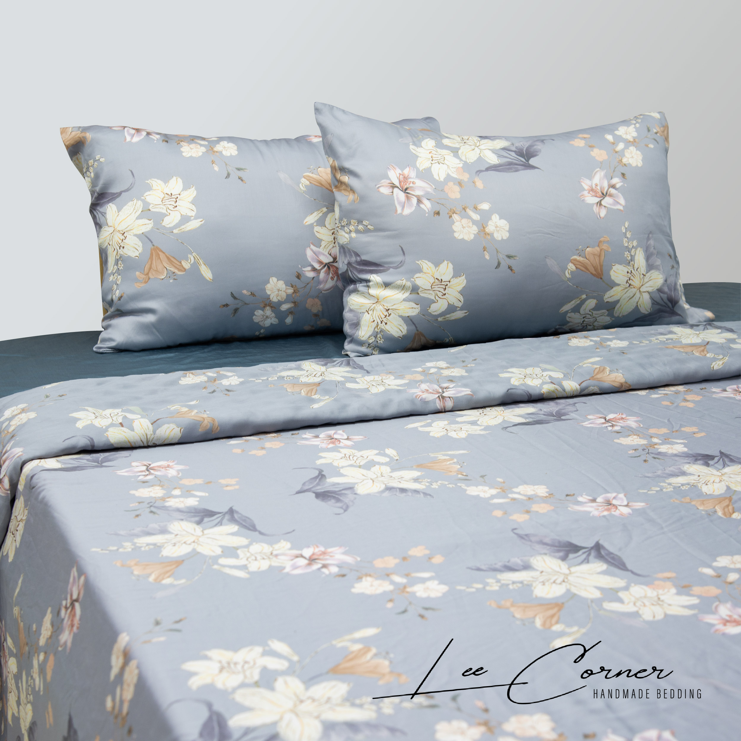 Bộ 3 món chăn gối Lụa Tencel 60s cao cấp LEE CORNER, 1 chăn 2 vỏ gối không lót bông mềm mịn thoáng mát 1m8x2m 2mx2m2 2m2x2m4
