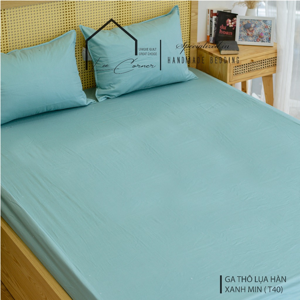 Ga giường 1m8 Cotton cao cấp LEE CORNER, vải Thô lụa Hàn, drap giường size 1,8x2m
