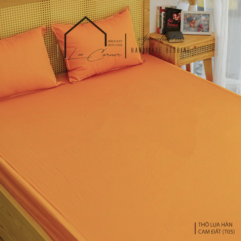 Ga giường 1m8 Cotton cao cấp LEE CORNER, vải Thô lụa Hàn, drap giường size 1,8x2m