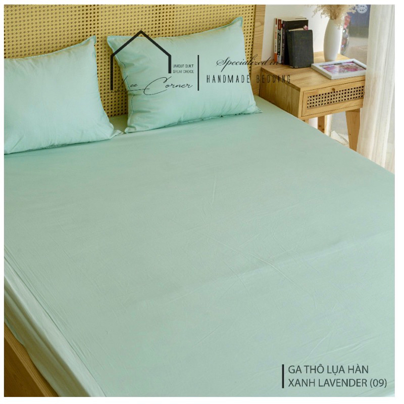 Ga giường 1m2, 1m4, 1m5x1m9 Cotton cao cấp LEE CORNER, vải Thô lụa Hàn, drap giường size 1,2x1,9m 1,4x1,9m 1,5x1,9m