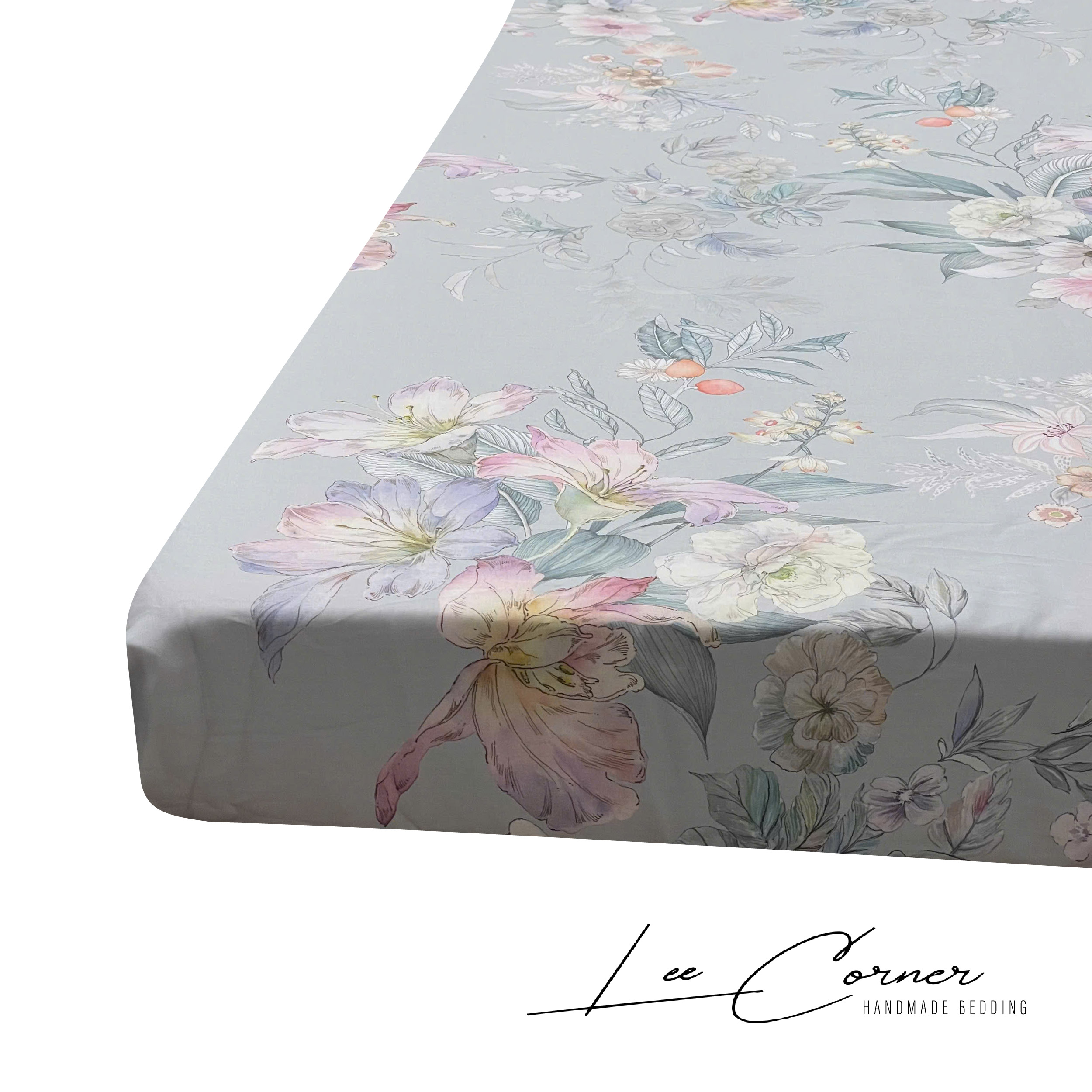 Bộ 3 món ga gối lụa Tencel 60S cao cấp LEE CORNER, gồm 2 vỏ gối 50x70 và 1 ga giường size 1m6 1m8 2m2 (may theo yêu cầu)