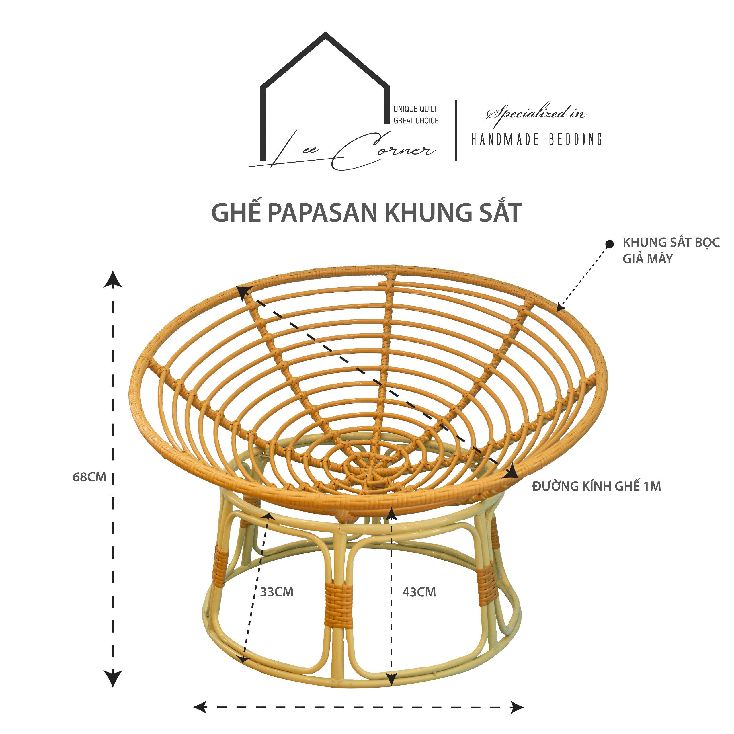 Ghế Papasan, trang trí decor phòng khách, phòng ngủ