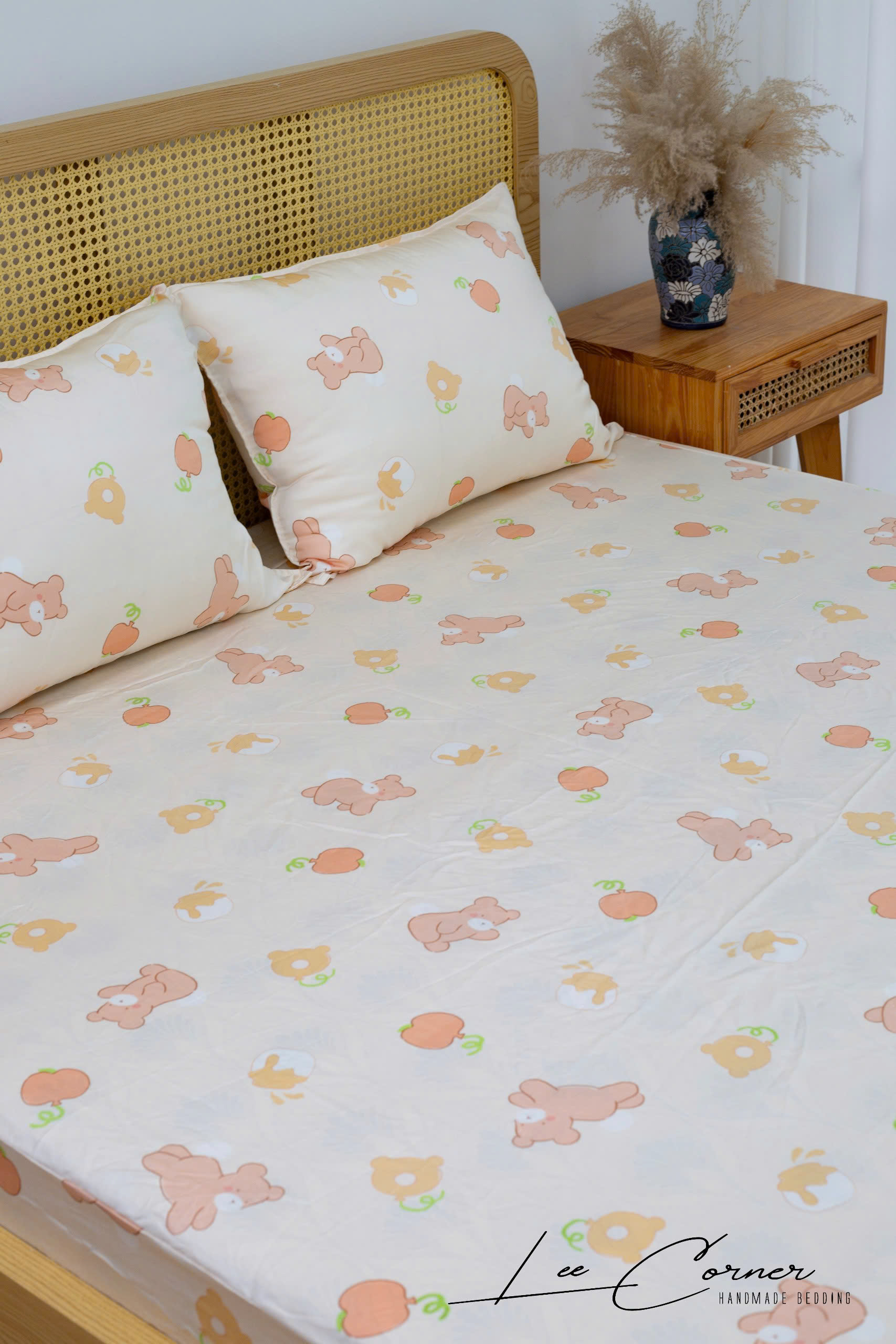 Ga giường đơn cho bé 1m2,1m4, 1m5x2m vải modal Hàn cao cấp LEE CORNER, vải kháng khuẩn, mềm mại, thoáng mát