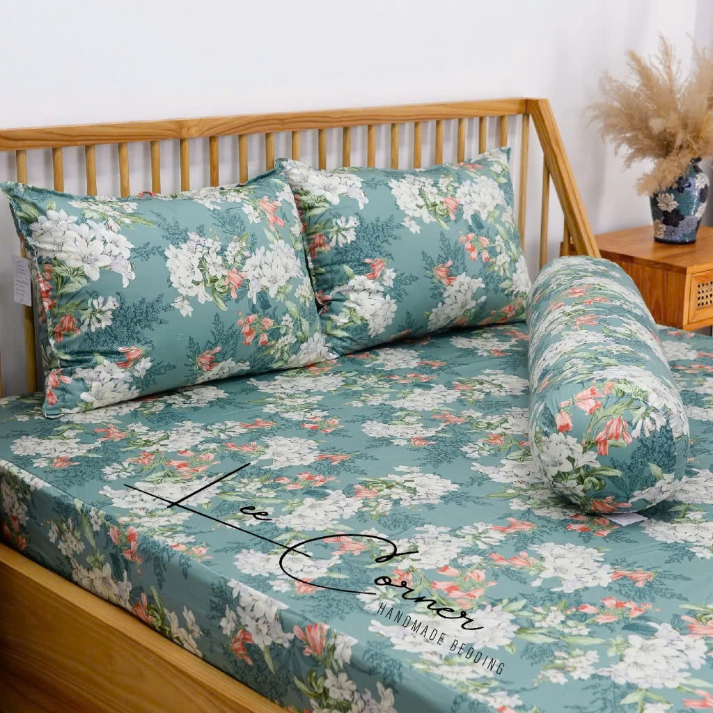 Ga giường Cotton cao cấp LEE CORNER nhiều hoạ tiết, ga nệm 1m8 x 2m