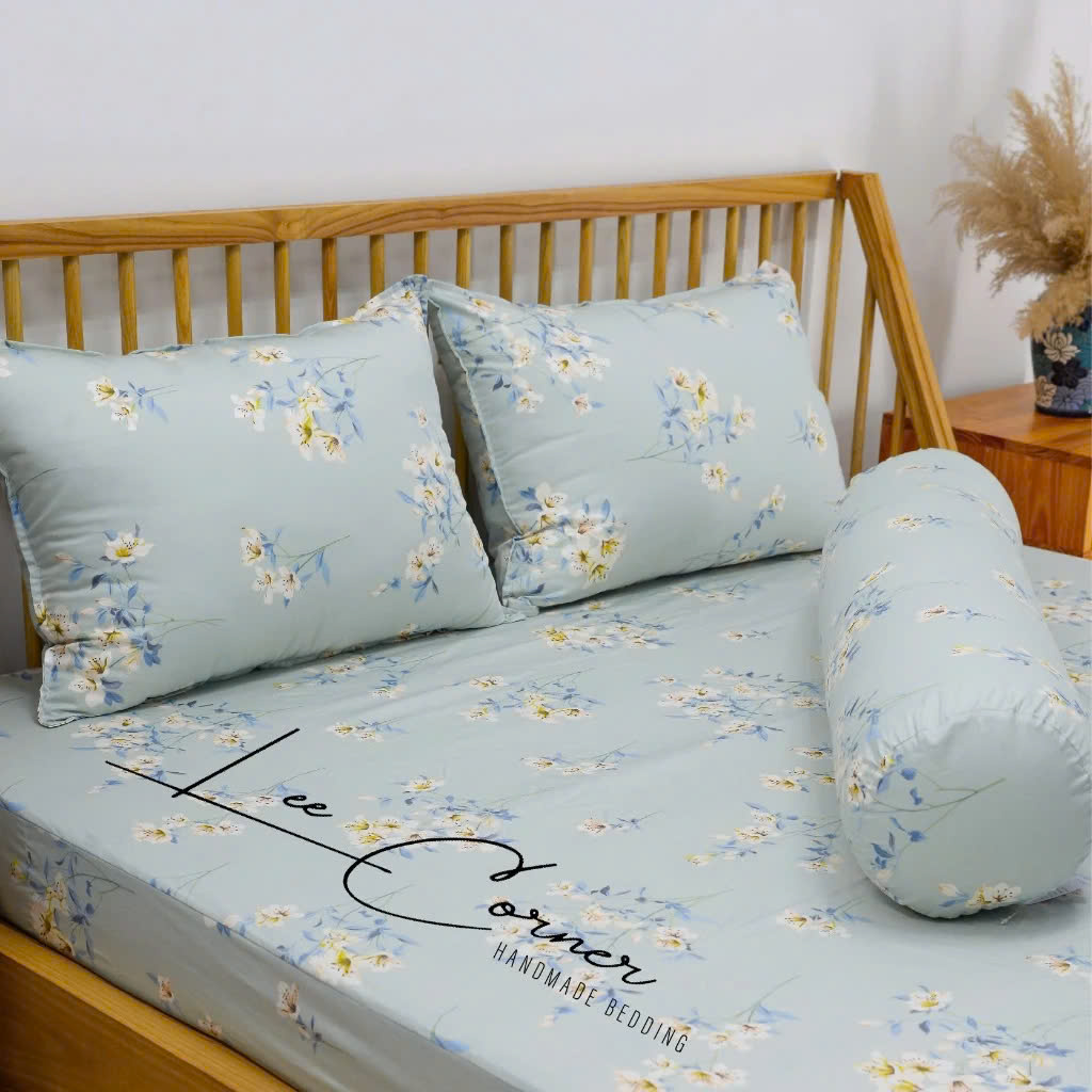 Ga giường Cotton cao cấp LEE CORNER nhiều hoạ tiết, ga nệm 1m6 x 2m