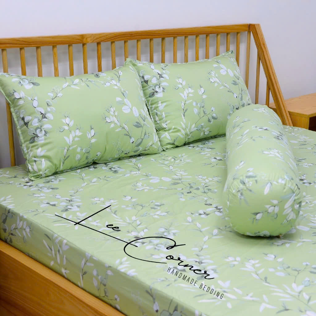 Ga giường Cotton cao cấp LEE CORNER, vải Thô lụa Hàn, drap giường size 1,2x9m 1,4x9m 1,5x9m
