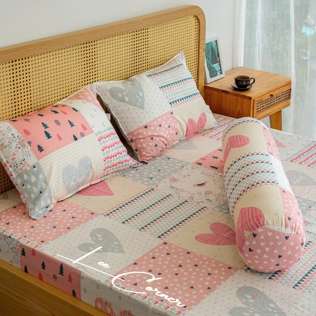 Ga giường Cotton cao cấp LEE CORNER nhiều hoạ tiết, ga nệm 1m6 x 2m