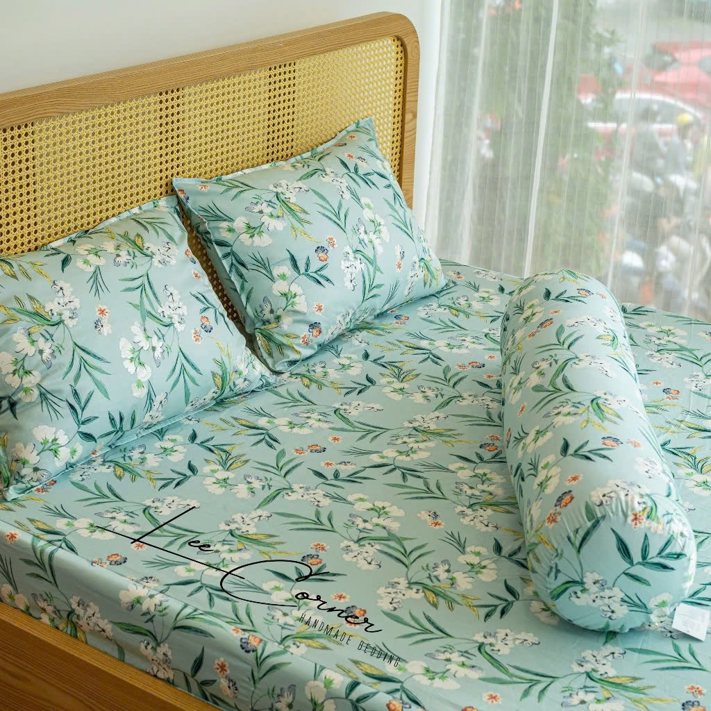 Ga giường Cotton Hàn cao cấp LEE CORNER, vải thoáng mát, không kích ứng da, thấm hút tốt
