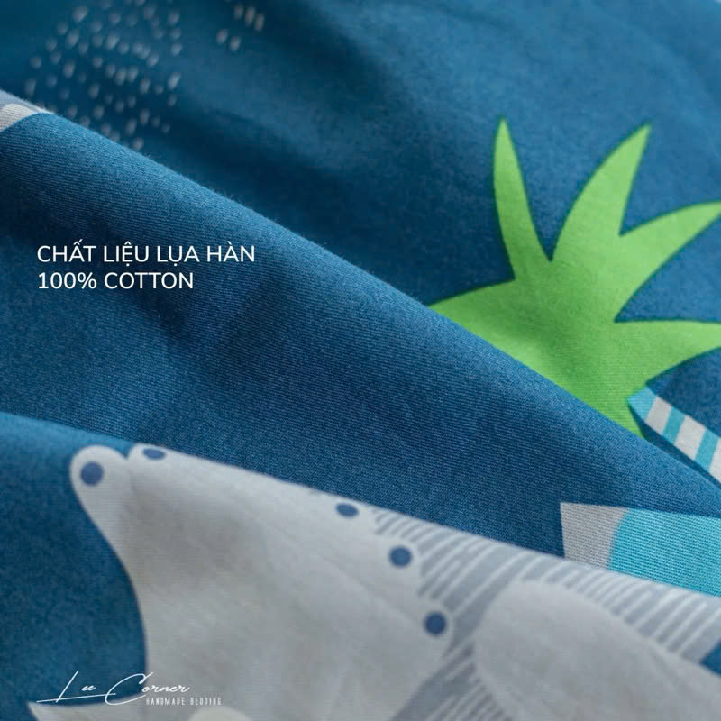 Ga giường Cotton cao cấp LEE CORNER, vải Thô lụa Hàn, drap giường size 1,2x9m 1,4x9m 1,5x9m