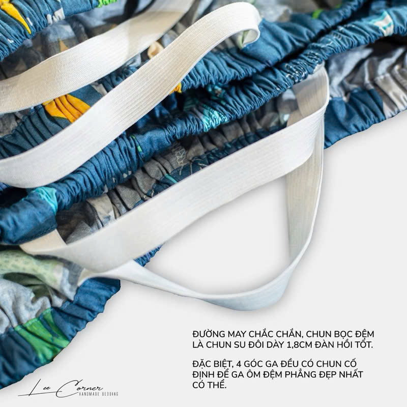 Ga giường Cotton cao cấp LEE CORNER, vải Thô lụa Hàn, drap giường size 1,2x9m 1,4x9m 1,5x9m