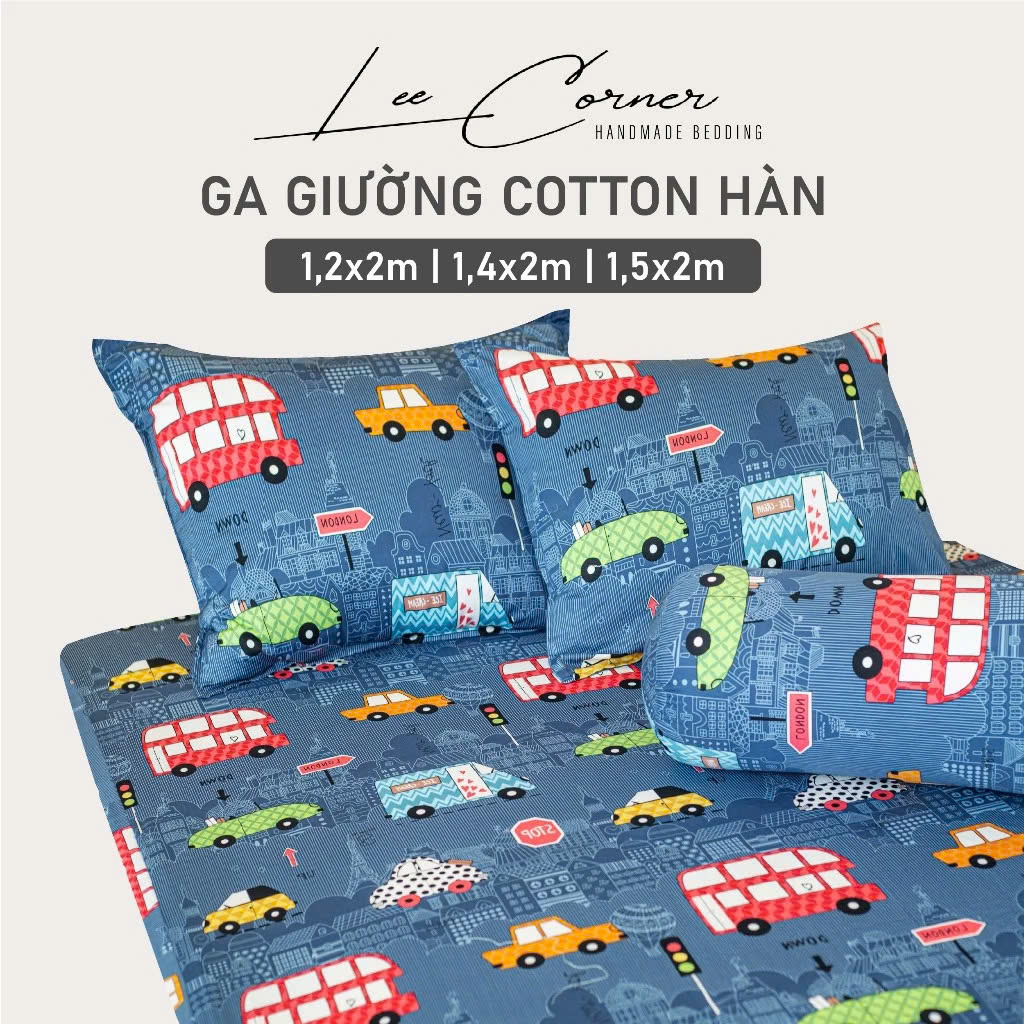 Ga giường Cotton Hàn cao cấp LEE CORNER, vải thoáng mát, không kích ứng da, thấm hút tốt