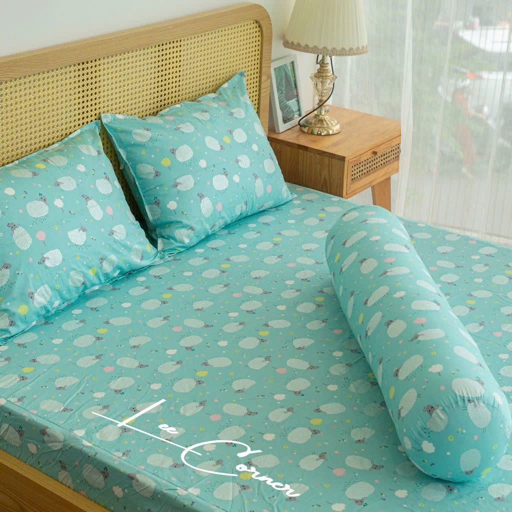 Ga giường Cotton cao cấp LEE CORNER nhiều hoạ tiết, ga nệm 2m2 x 2m