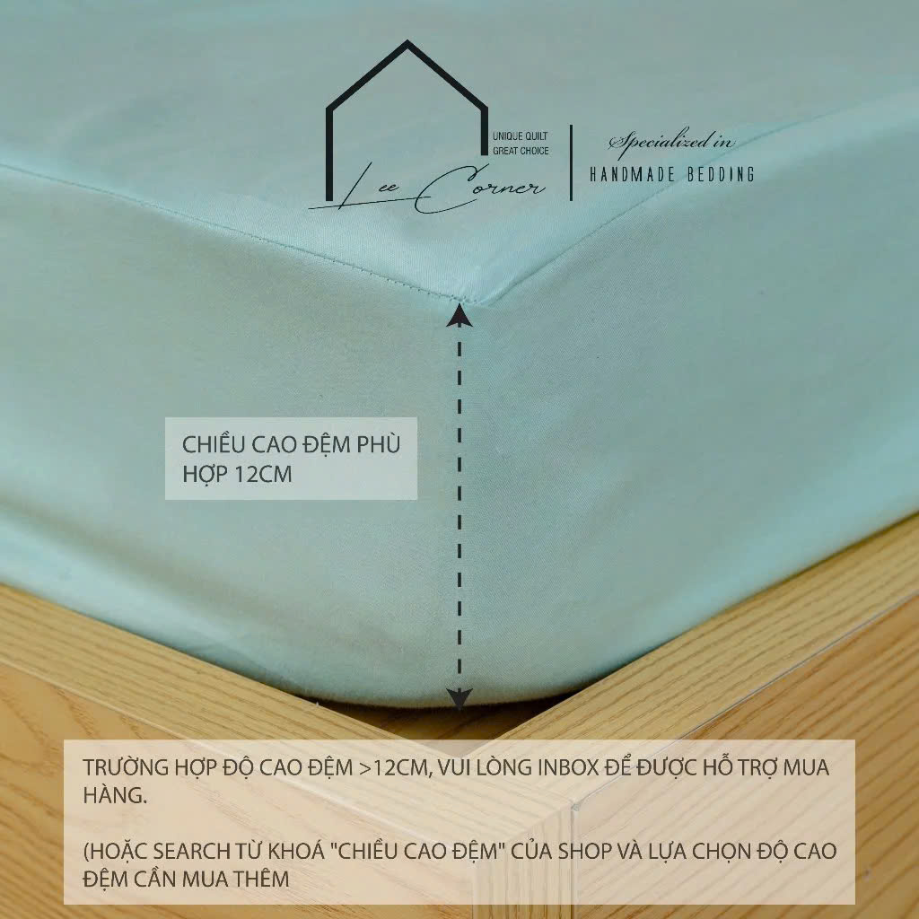 Ga giường Cotton cao cấp LEE CORNER nhiều hoạ tiết, ga nệm 1m8 x 2m