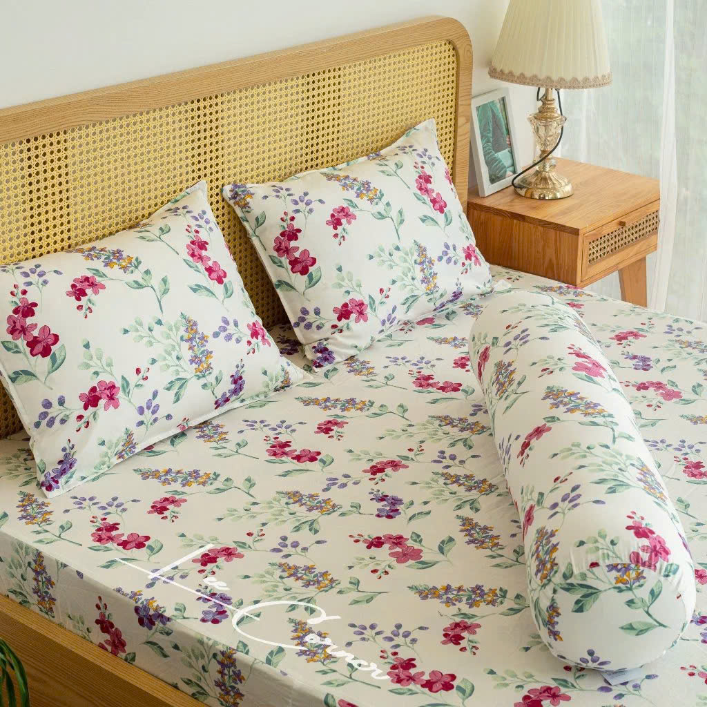 Ga giường Cotton cao cấp LEE CORNER nhiều hoạ tiết, ga nệm 1m8 x 2m