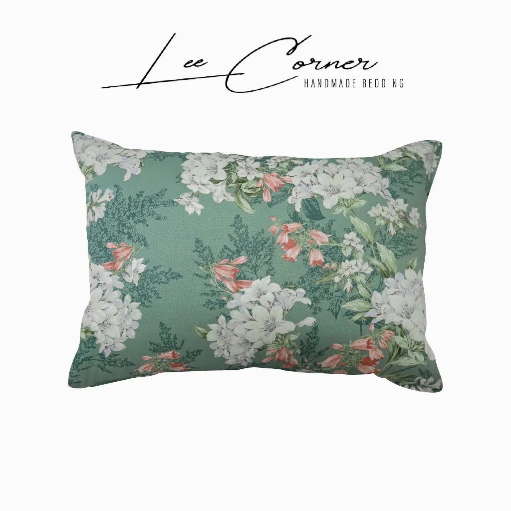 Vỏ Gối Nằm Cotton 35x50, 40x60, 50x70cm Cotton Thô lụa Hàn cao cấp LEE CORNER hoạ tiết, mềm mịn đủ size