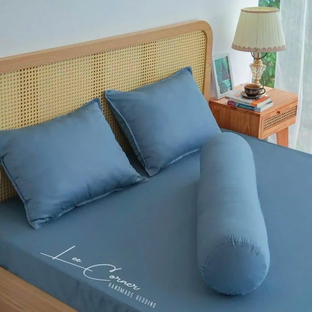 Ga giường Cotton cao cấp LEE CORNER, vải Thô lụa Hàn, drap giường size 2x2,2m
