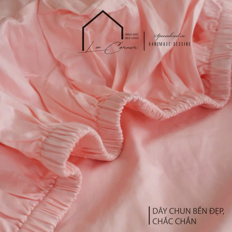 Ga giường Cotton cao cấp LEE CORNER, vải Thô lụa Hàn, drap giường size 1,8x2m