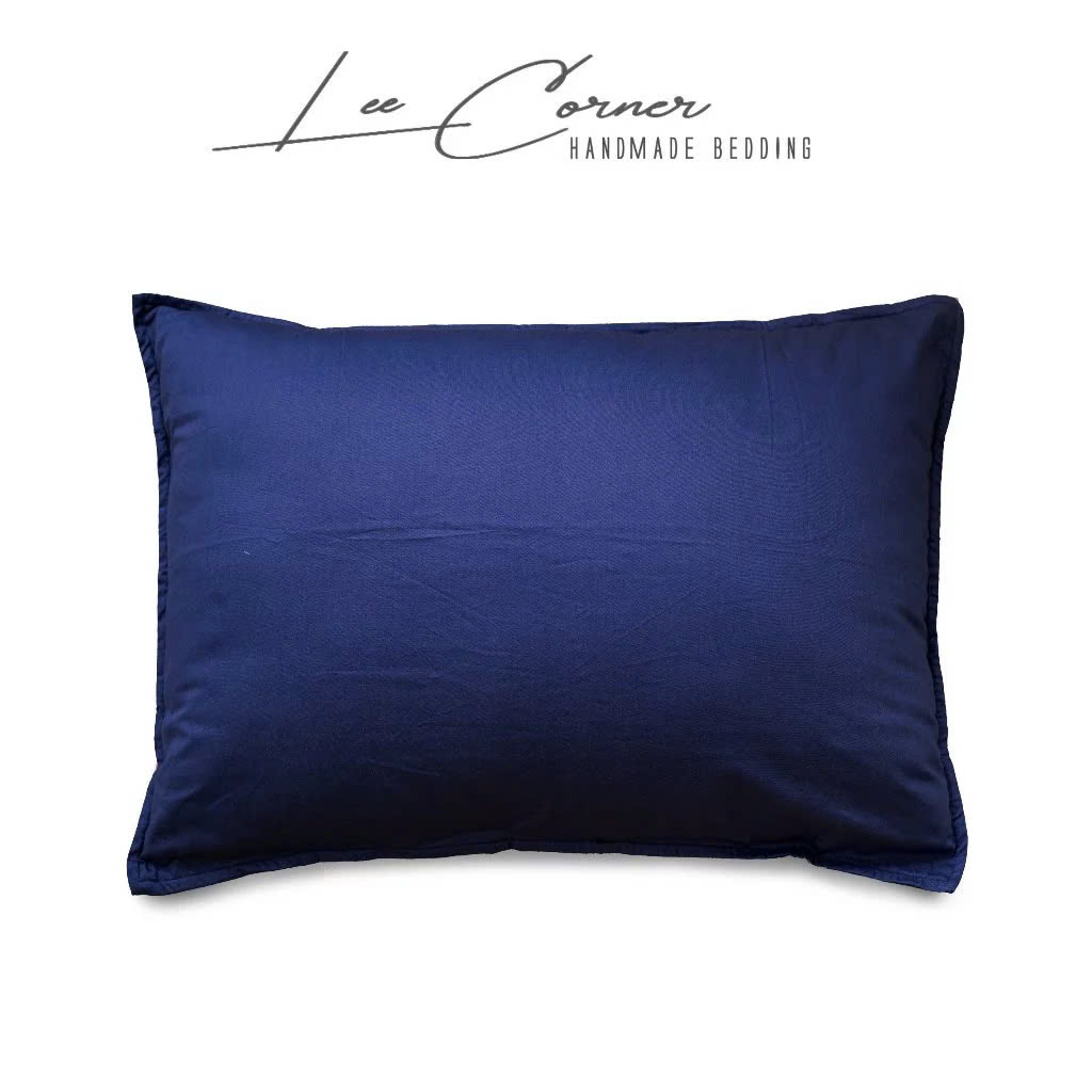 Vỏ Gối Nằm Cotton Thô lụa Hàn cao cấp LEE CORNER màu trơn, mềm mịn đủ size 50x70 40x60 35x50 25x35 cm