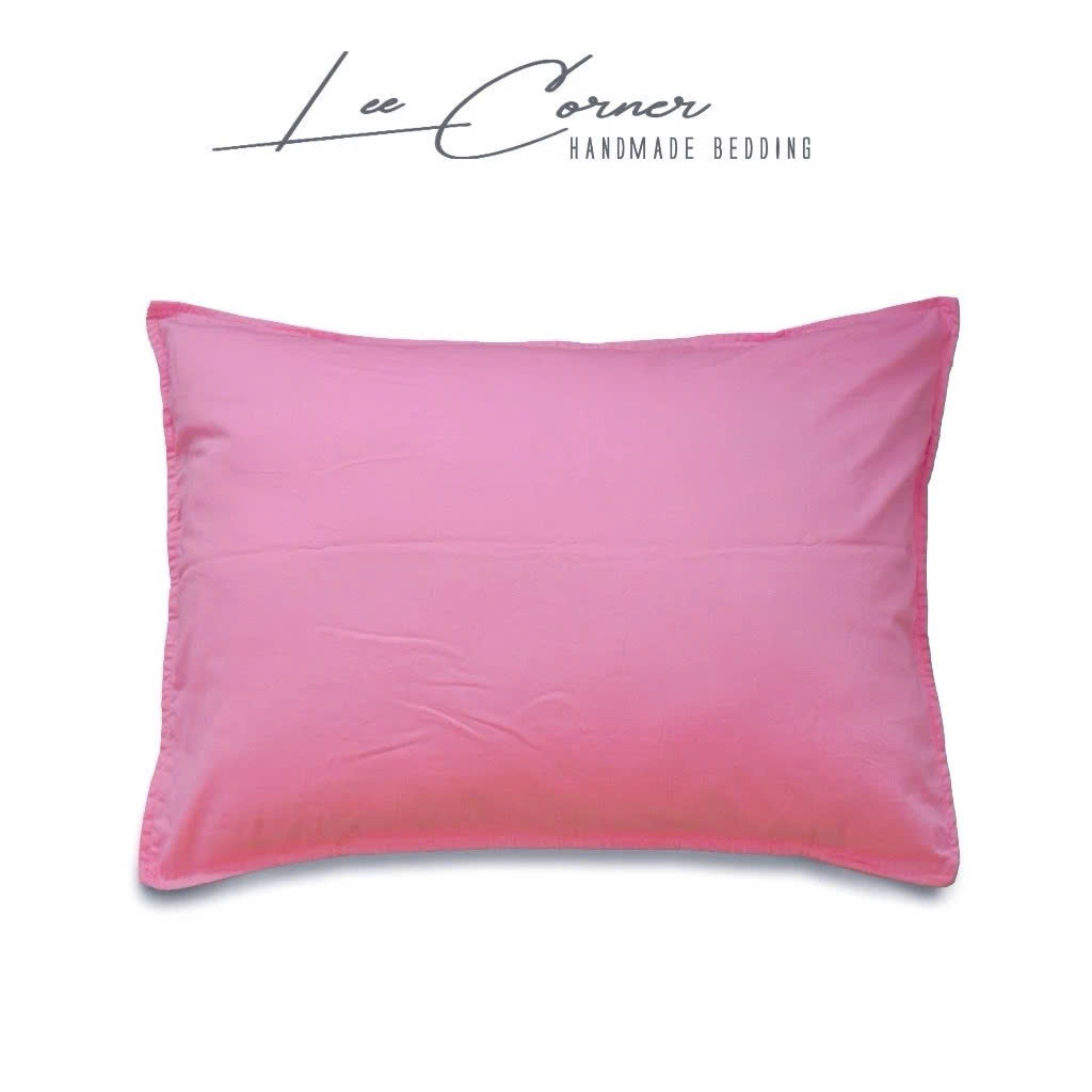 Vỏ Gối Nằm Cotton Thô lụa Hàn cao cấp LEE CORNER màu trơn, mềm mịn đủ size 50x70 40x60 35x50 25x35 cm