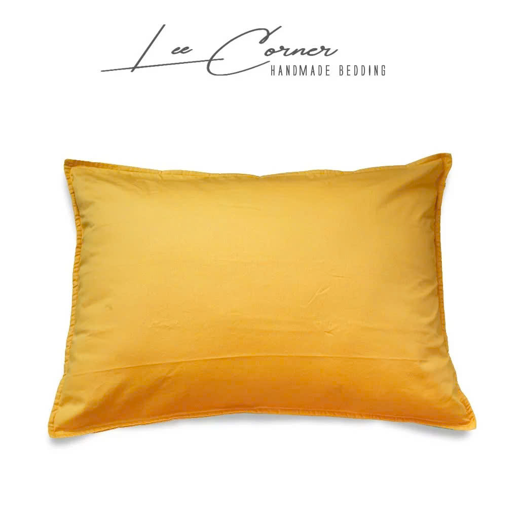 Vỏ Gối Nằm Cotton Thô lụa Hàn cao cấp LEE CORNER màu trơn, mềm mịn đủ size 50x70 40x60 35x50 25x35 cm