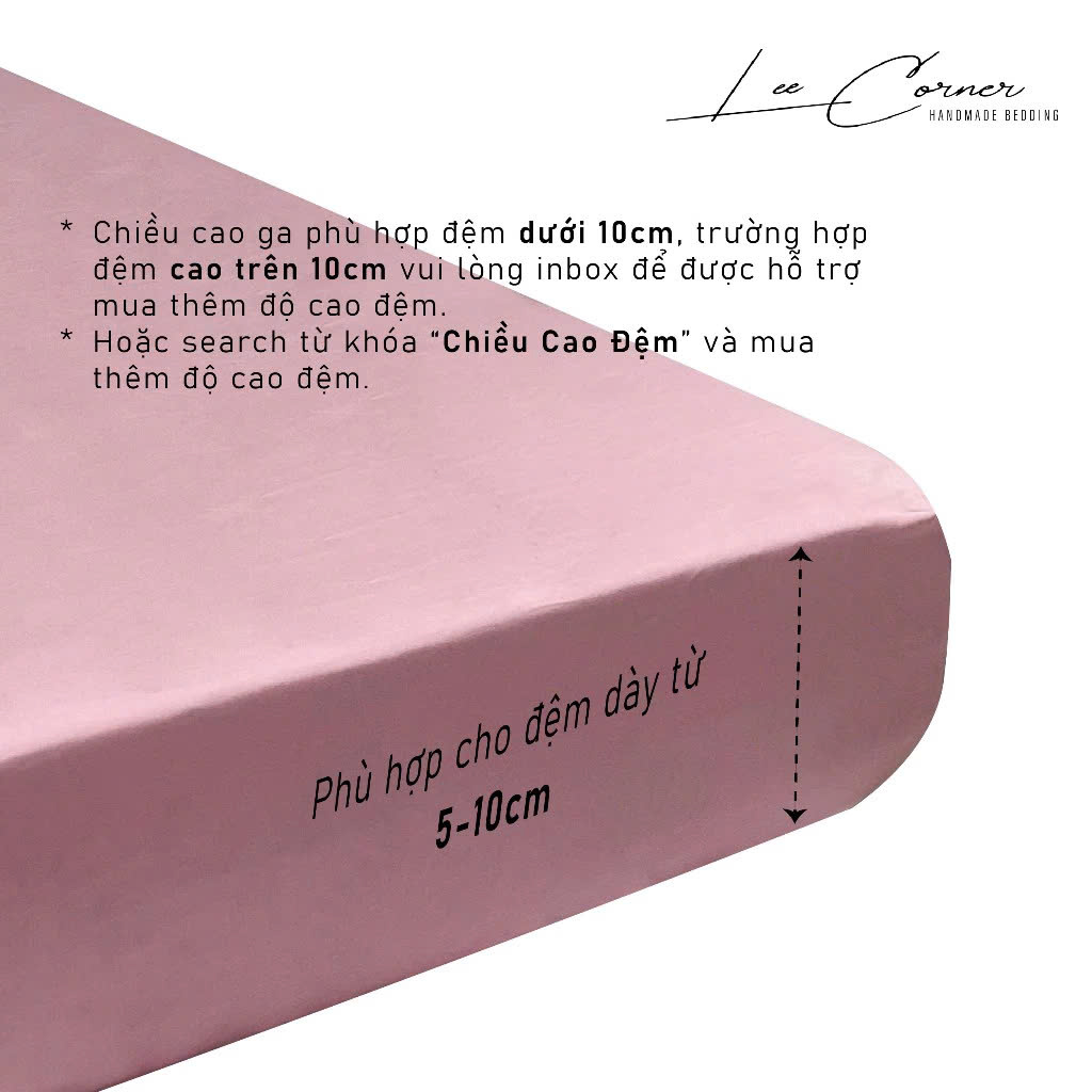 Ga chống thấm cao cấp Cotton phủ cao su non Lee Corner, chống thấm tuyệt đối dùng cho người già, trẻ em (không sột soạt)