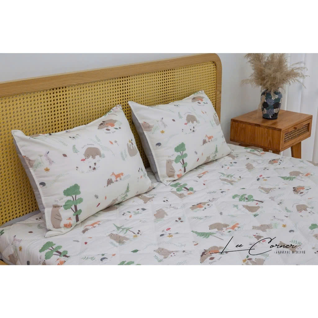 Tấm Trải Modal Micro, Ga chần bông LEE CORNER, Topper chần bông cao cấp kích thước 1m6 1m8 2m2, may theo yêu cầu