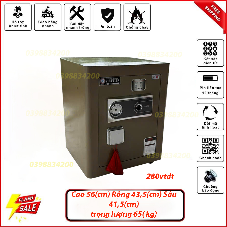 KÉT SẮT GIA ĐÌNH VIỆT TIỆP KHÓA VÂN TAY 280