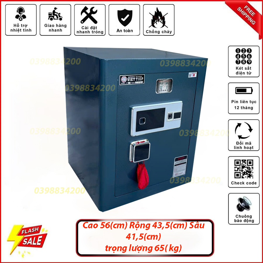 KÉT SẮT GIA ĐÌNH VIỆT TIỆP KHÓA VÂN TAY ĐIỆN TỬ KV280
