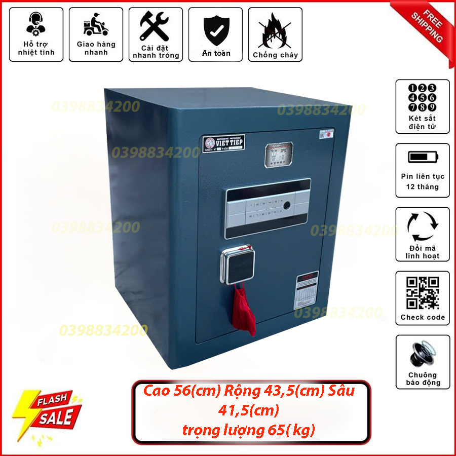 KÉT SẮT GIA ĐÌNH VIỆT TIỆP KHÓA VÂN TAY ĐIỆN TỬ KV280