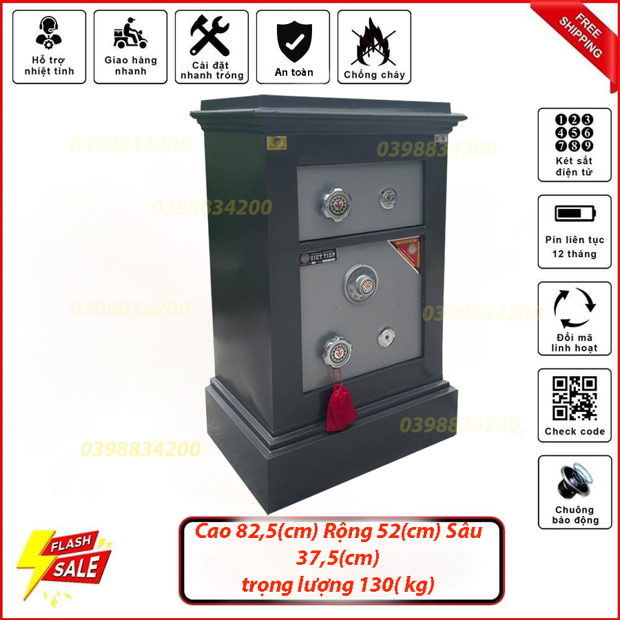 KÉT SẮT GIA ĐÌNH KHÓA CƠ KT5 2 TẦNG