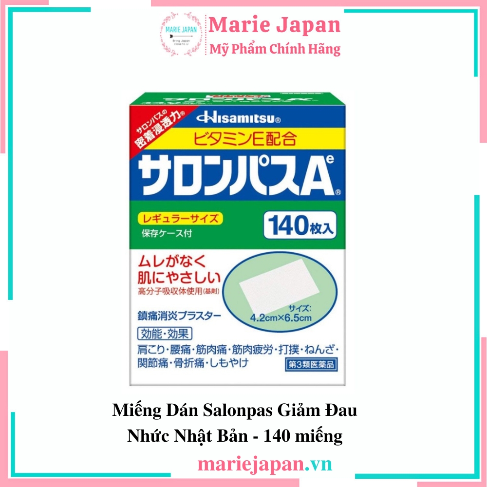 Miếng Dán Salonpas Giảm Đau Nhức Nhật Bản - 140 Miếng