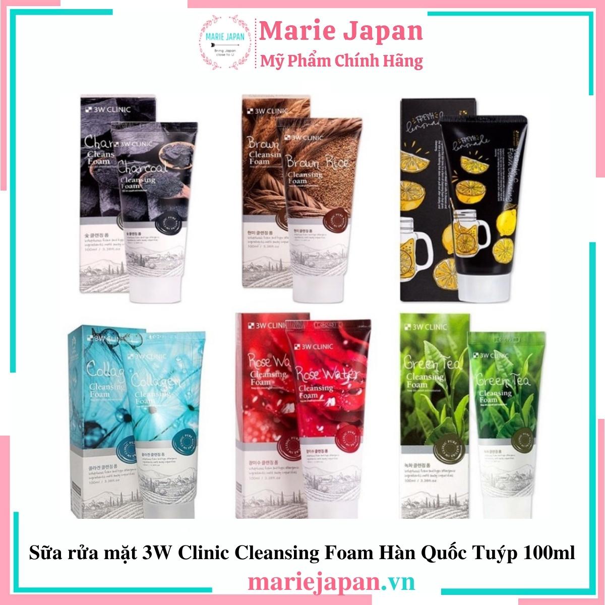 Sữa Rửa Mặt 3W Clinic Làm Sạch Cấp Ẩm Mềm Mịn Da Hàn Quốc Tuýp 100ml