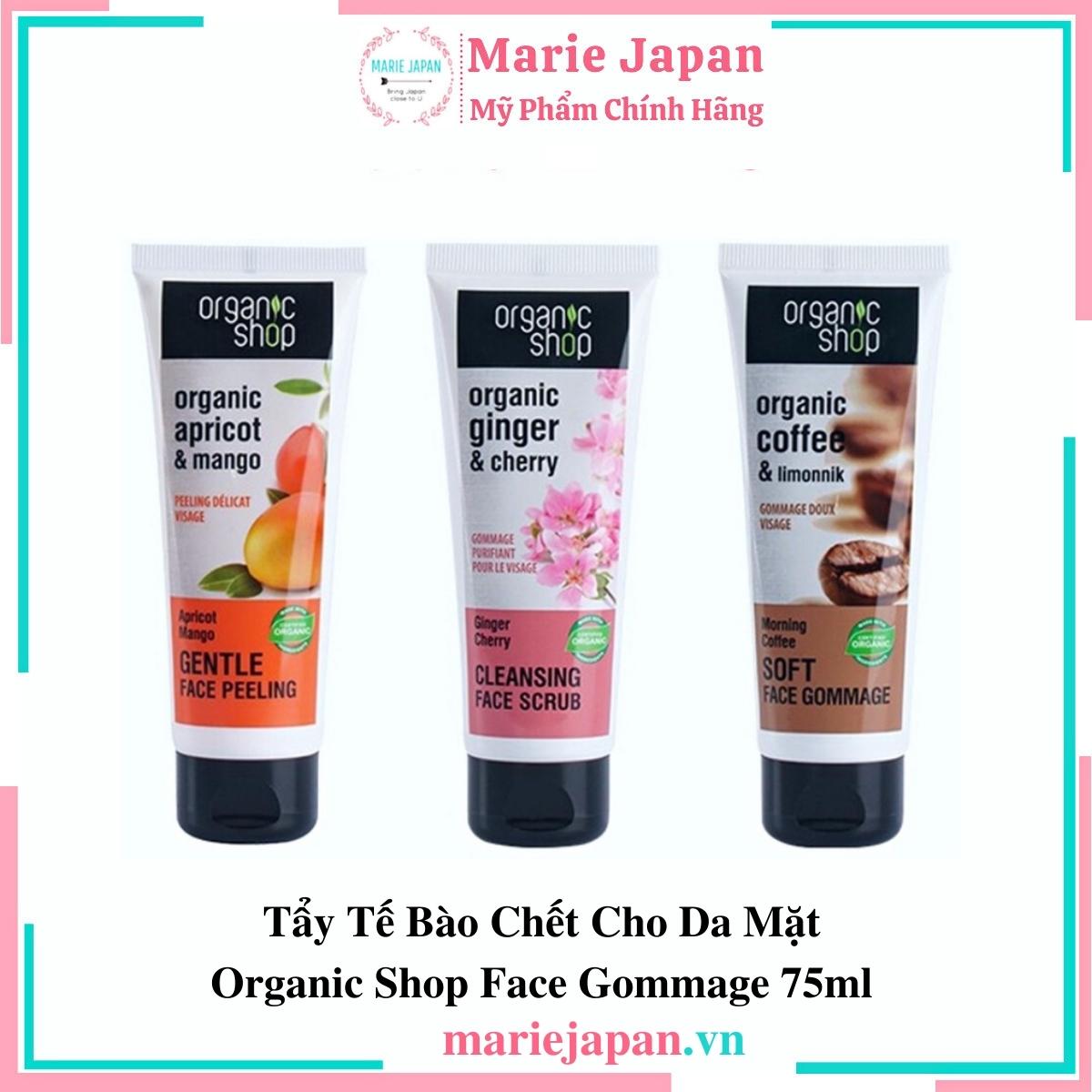 Tẩy TBC Mặt Organic Shop Face Scrub- HỒNG SAKURA Tuýp 75ml