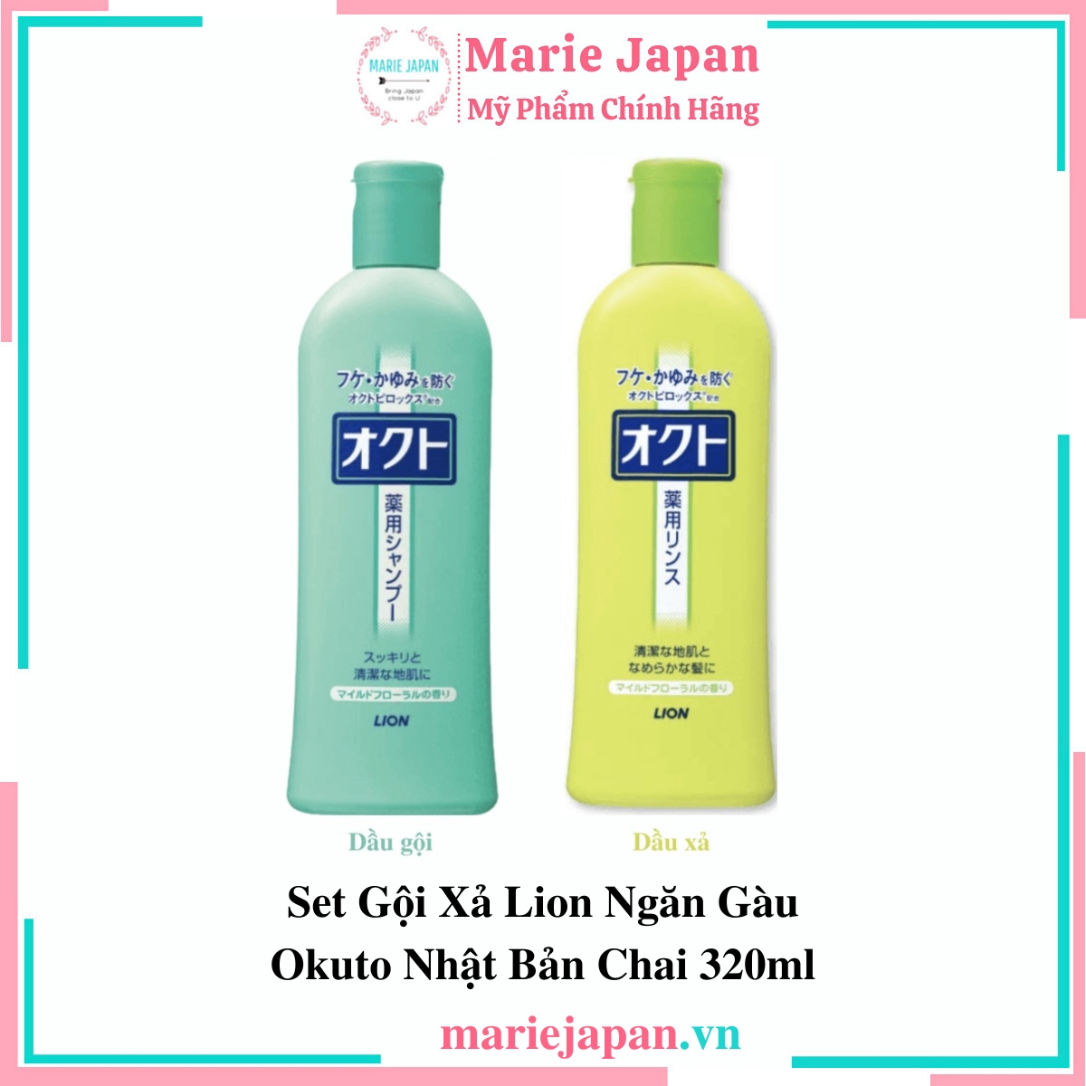 Set Gội Xả Lion Ngăn Gàu Okuto Nhật Bản